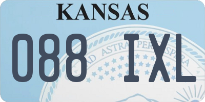 KS license plate 088IXL
