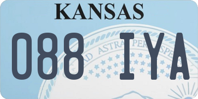 KS license plate 088IYA