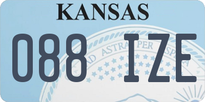 KS license plate 088IZE