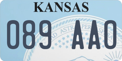 KS license plate 089AAO