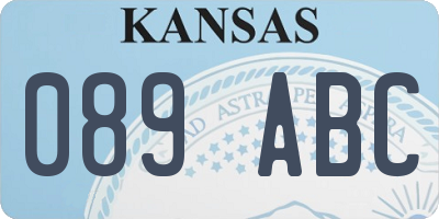 KS license plate 089ABC