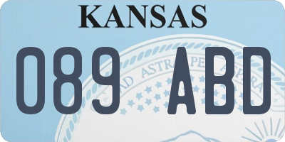 KS license plate 089ABD