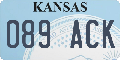 KS license plate 089ACK