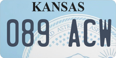 KS license plate 089ACW