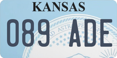 KS license plate 089ADE