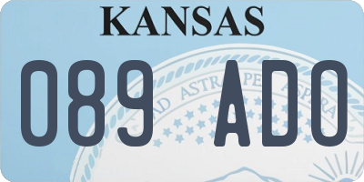 KS license plate 089ADO