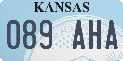 KS license plate 089AHA