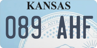KS license plate 089AHF