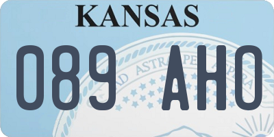 KS license plate 089AHO