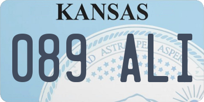 KS license plate 089ALI