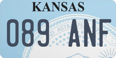 KS license plate 089ANF