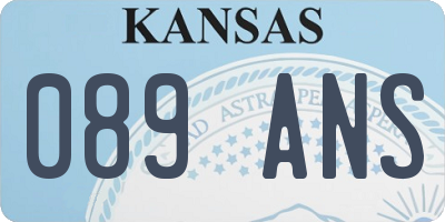 KS license plate 089ANS