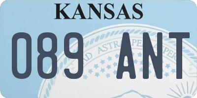 KS license plate 089ANT