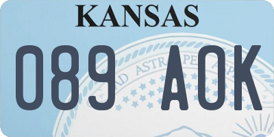 KS license plate 089AOK