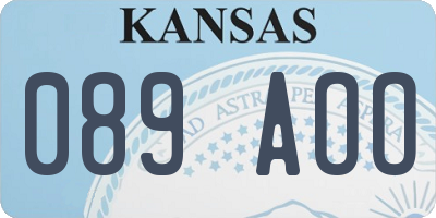 KS license plate 089AOO