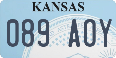 KS license plate 089AOY