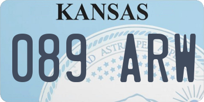 KS license plate 089ARW
