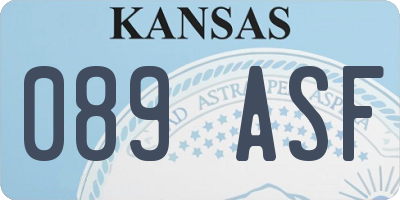 KS license plate 089ASF