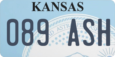 KS license plate 089ASH