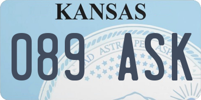 KS license plate 089ASK