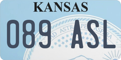 KS license plate 089ASL
