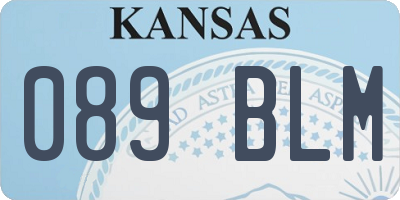 KS license plate 089BLM