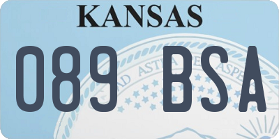 KS license plate 089BSA