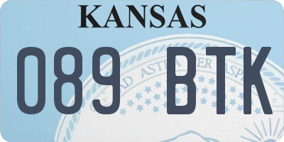 KS license plate 089BTK