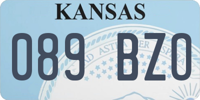 KS license plate 089BZO