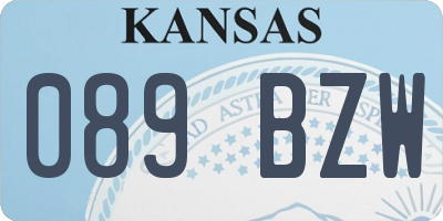 KS license plate 089BZW