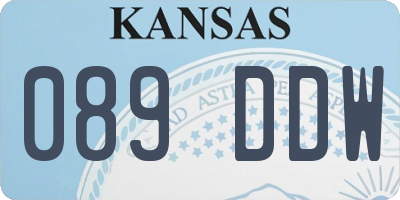 KS license plate 089DDW
