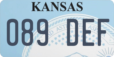 KS license plate 089DEF