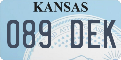 KS license plate 089DEK