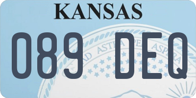 KS license plate 089DEQ
