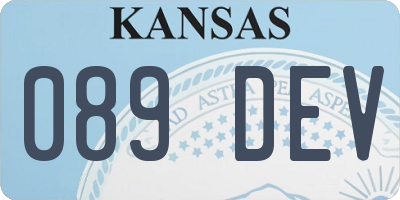 KS license plate 089DEV