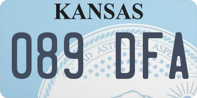 KS license plate 089DFA