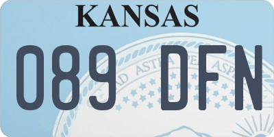 KS license plate 089DFN