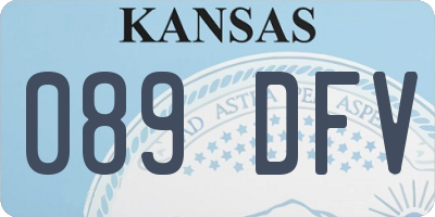 KS license plate 089DFV