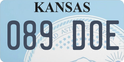 KS license plate 089DOE