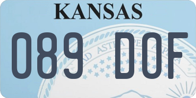 KS license plate 089DOF