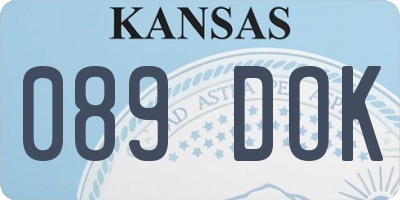 KS license plate 089DOK