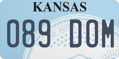KS license plate 089DOM