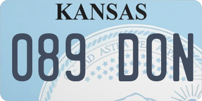 KS license plate 089DON