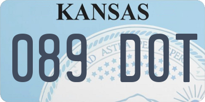 KS license plate 089DOT