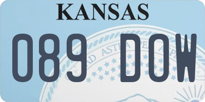 KS license plate 089DOW