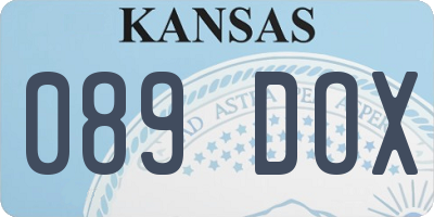 KS license plate 089DOX