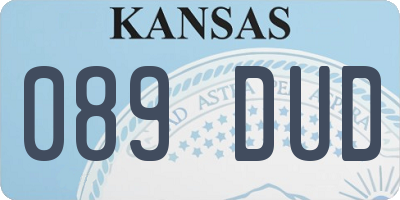 KS license plate 089DUD