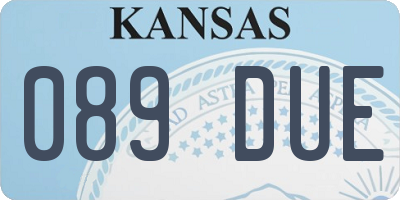 KS license plate 089DUE