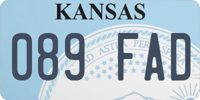 KS license plate 089FAD