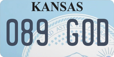 KS license plate 089GOD